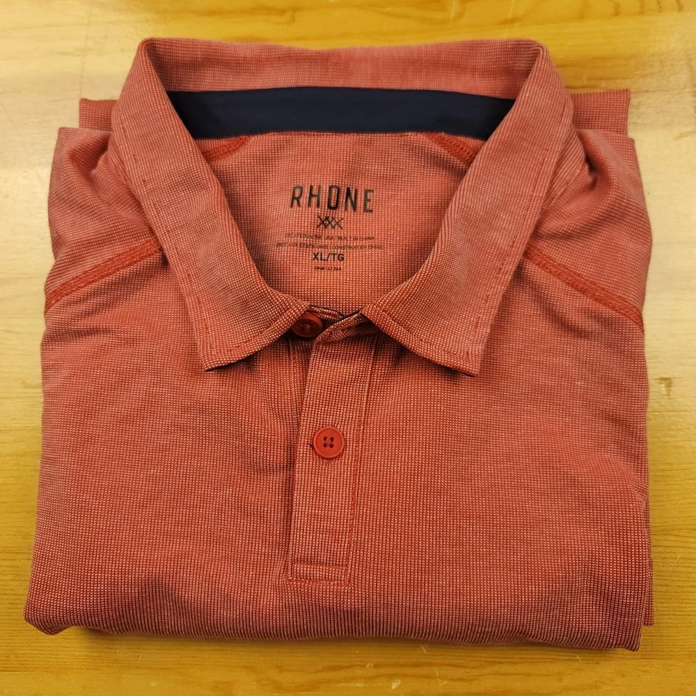 RHONE Men's Detla Pique Textured Polo Shirt XL‎ TG Performance Athletic Casual